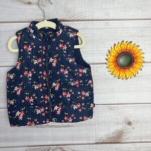 Baby GAP Floral Print Puffer Vest‎ Toddler Girl 2 Years